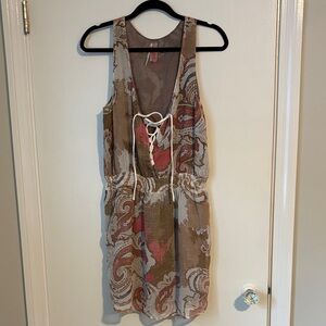 Free People Bohemian Paisley Lace-Up Dress